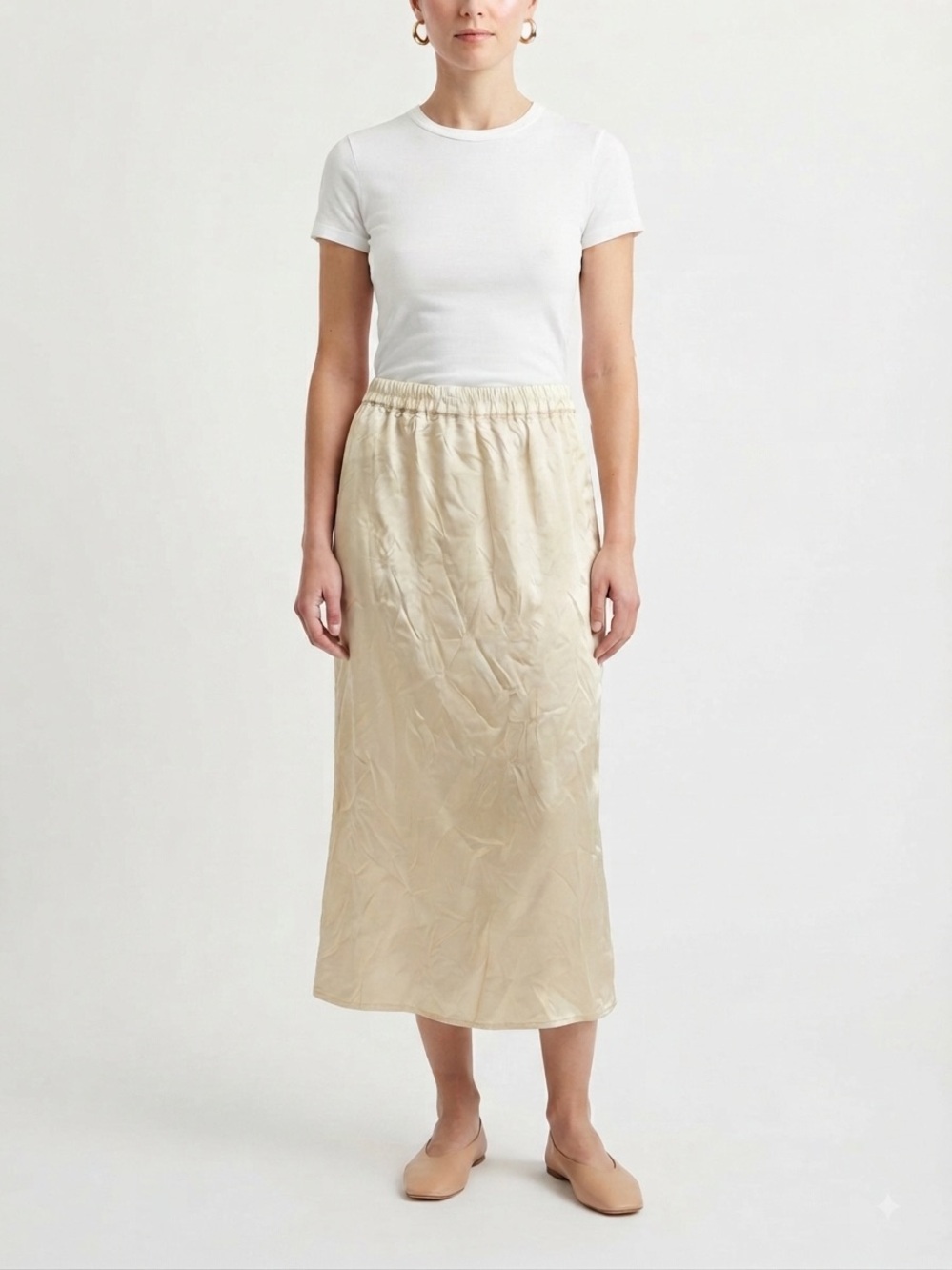 Baserange Silk-Blend Midi Skirt Silk Size M chic minimalist luxury office boho